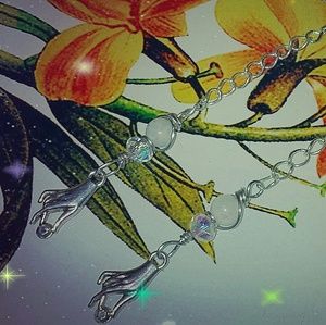 SOLD• Moonstone Antique Silver Dangle Earrings